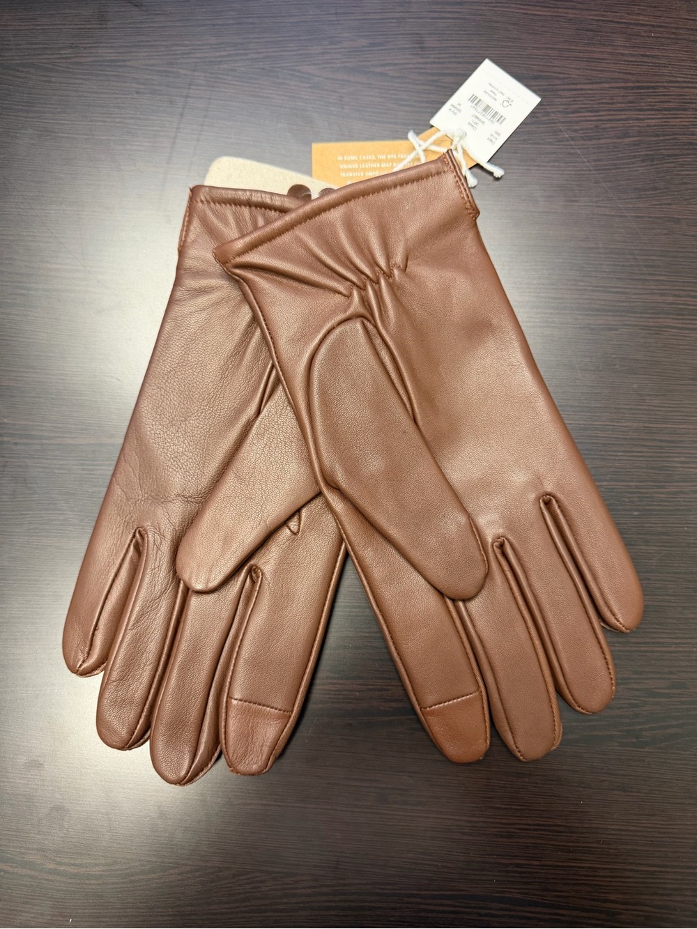 J. Crew Men's Brown Leather Dress Gloves